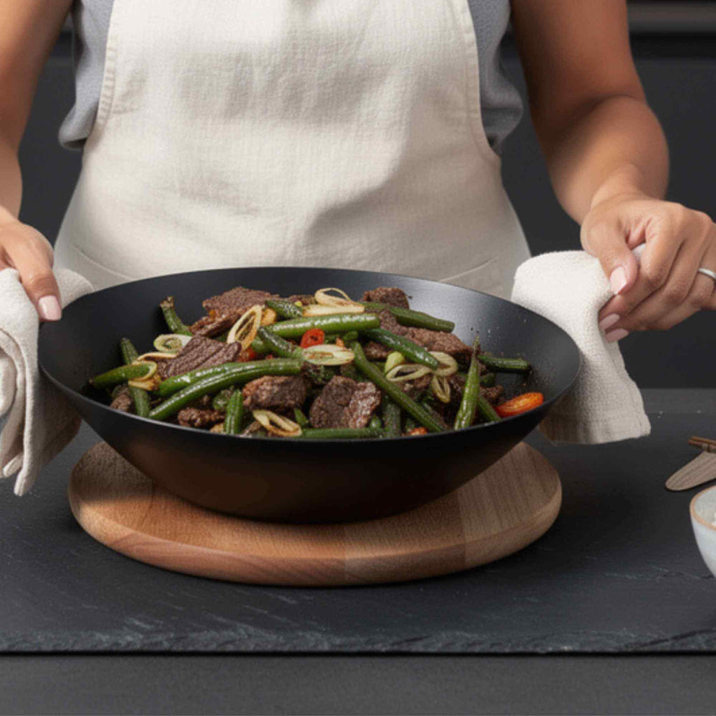 Carbon Steel Wok, 12" - Wine Drop Cookery LLC