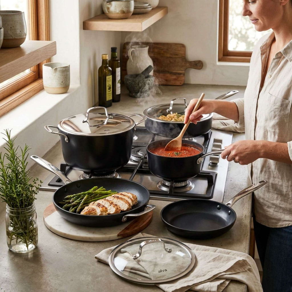 Ceramic Nonstick 12-Piece Set - Wine Drop Cookery LLC