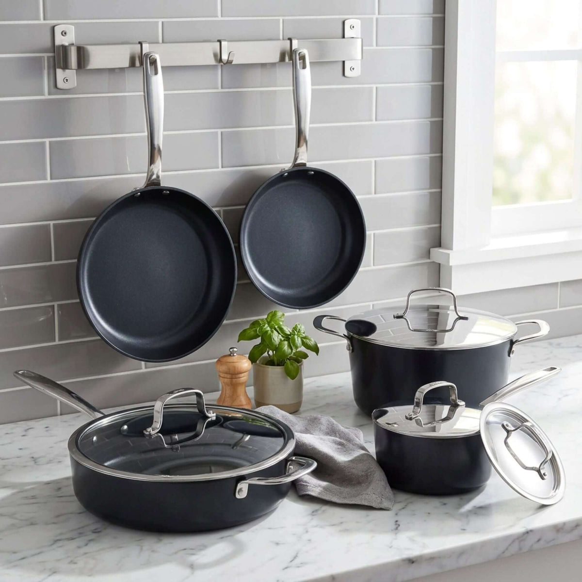 Ceramic Nonstick 12-Piece Set - Wine Drop Cookery LLC