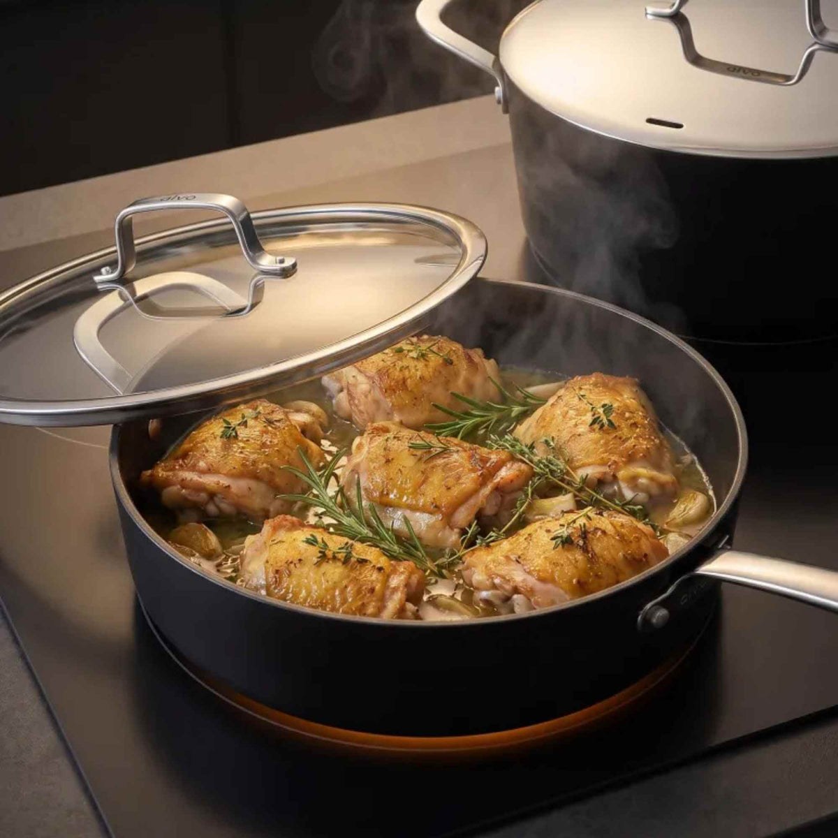 Ceramic Nonstick 4-Piece Saute and Stock Pot Set - Wine Drop Cookery LLC