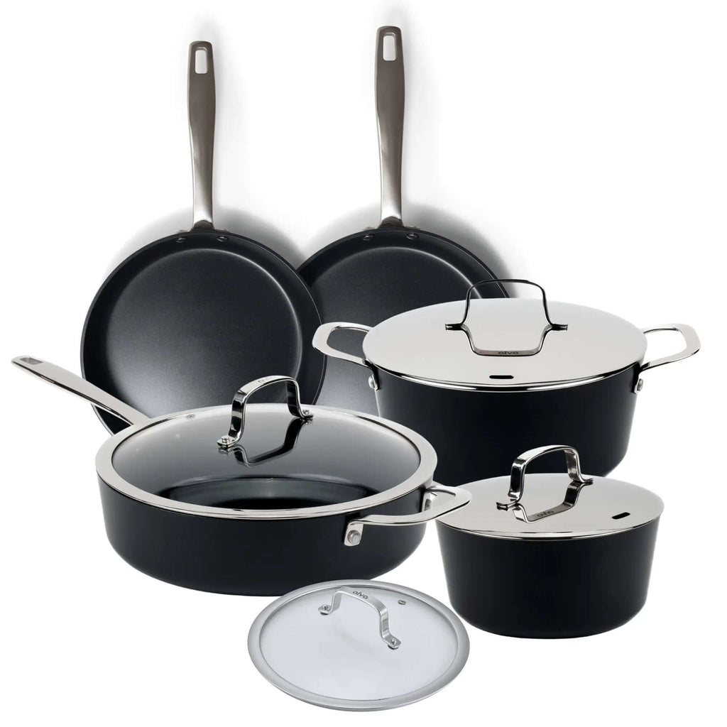 Ceramic Nonstick 9-Piece Pan Set - Wine Drop Cookery LLC