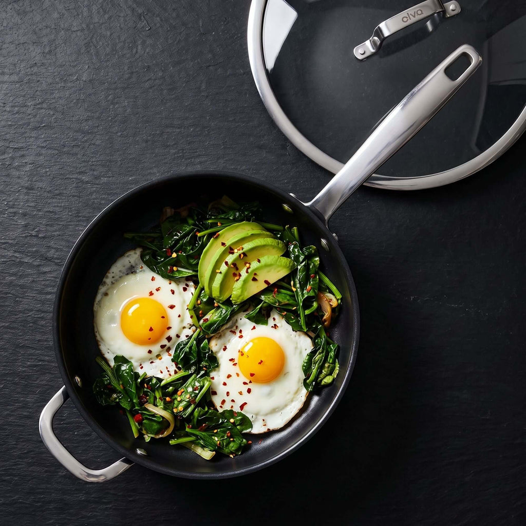Ceramic Nonstick Sauté Pan with Lid, 4-Qt - Wine Drop Cookery LLC