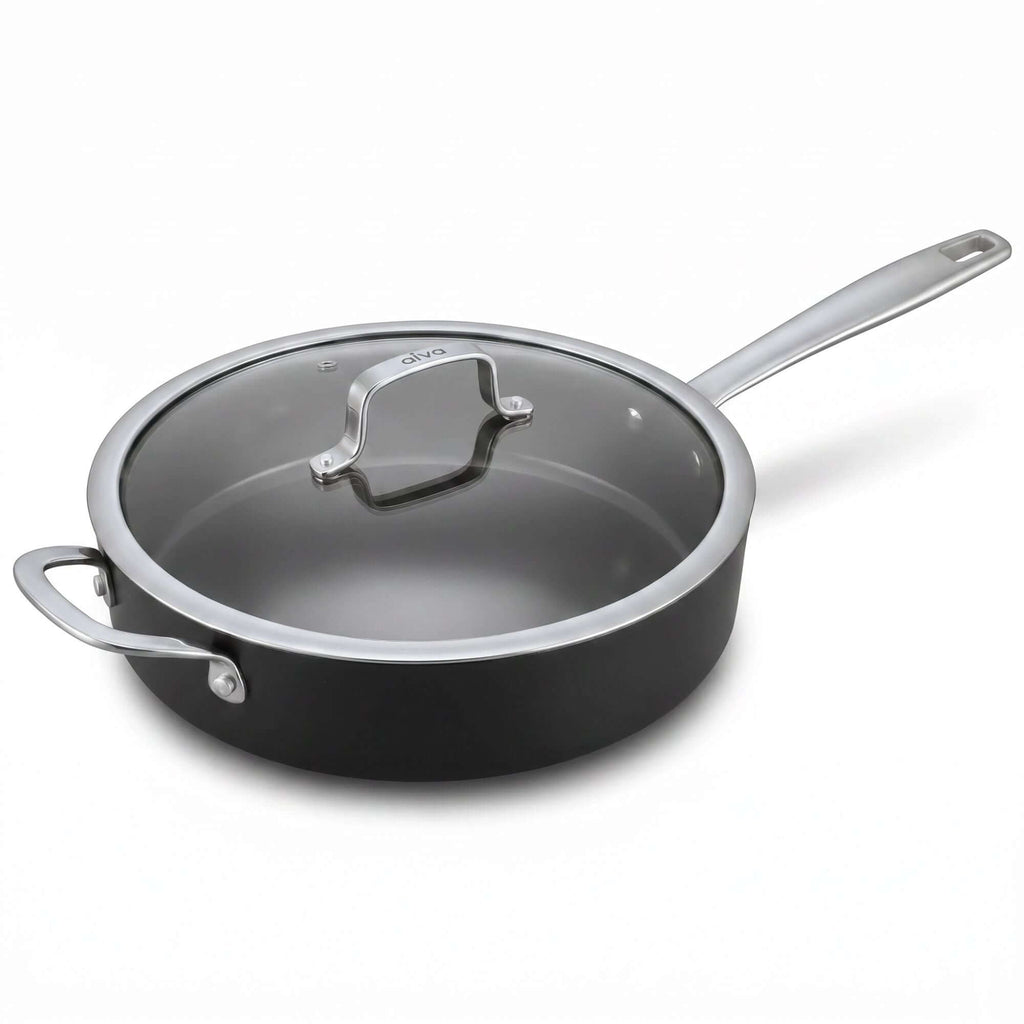 Ceramic Nonstick Sauté Pan with Lid, 4-Qt - Wine Drop Cookery LLC