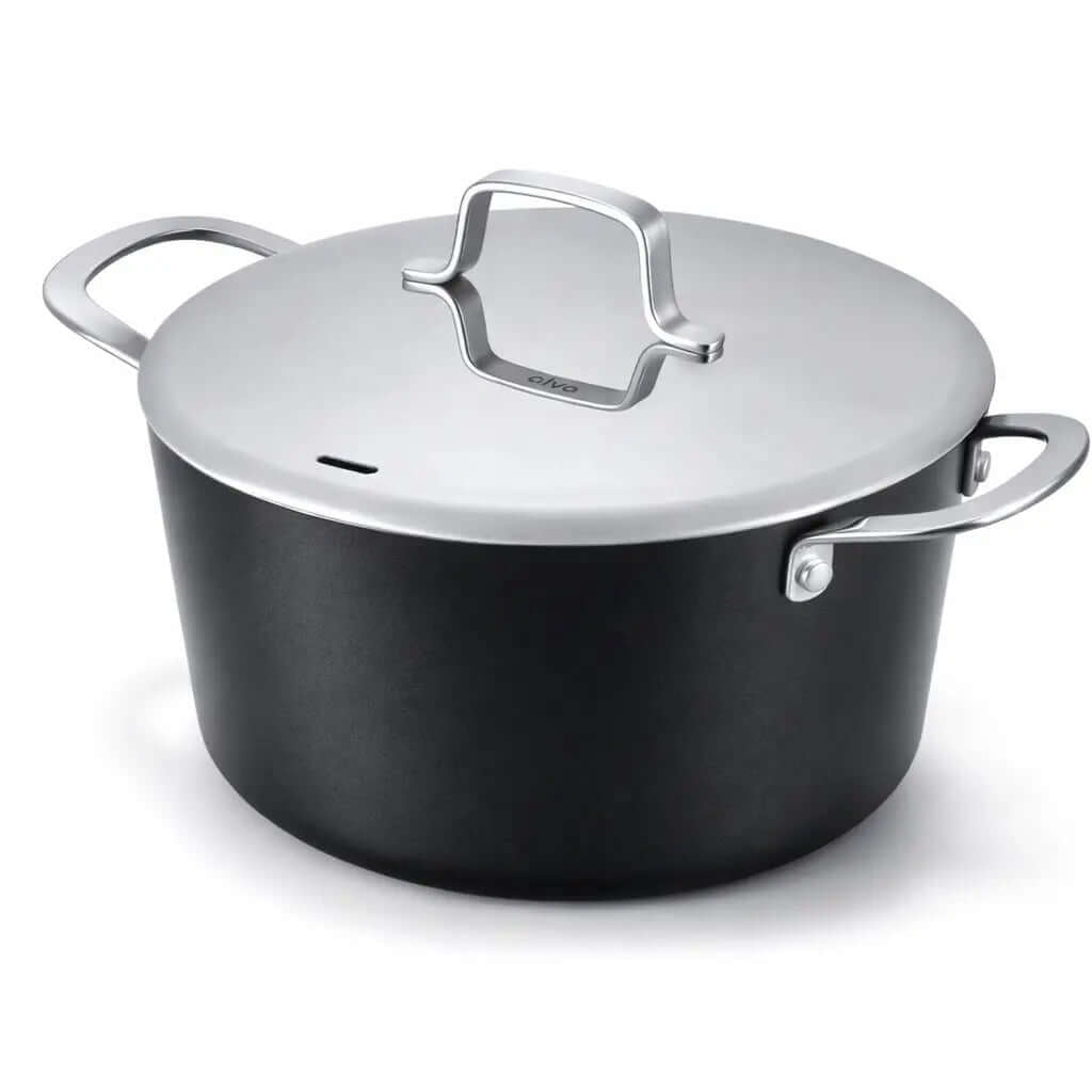 Ceramic Nonstick Stock Pot with Lid, 4.5-Qt - Wine Drop Cookery LLC