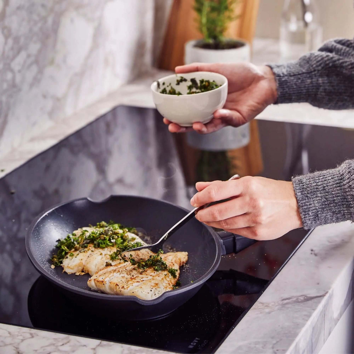 Ceramic Nonstick Whole Fish Pan - Wine Drop Cookery LLC