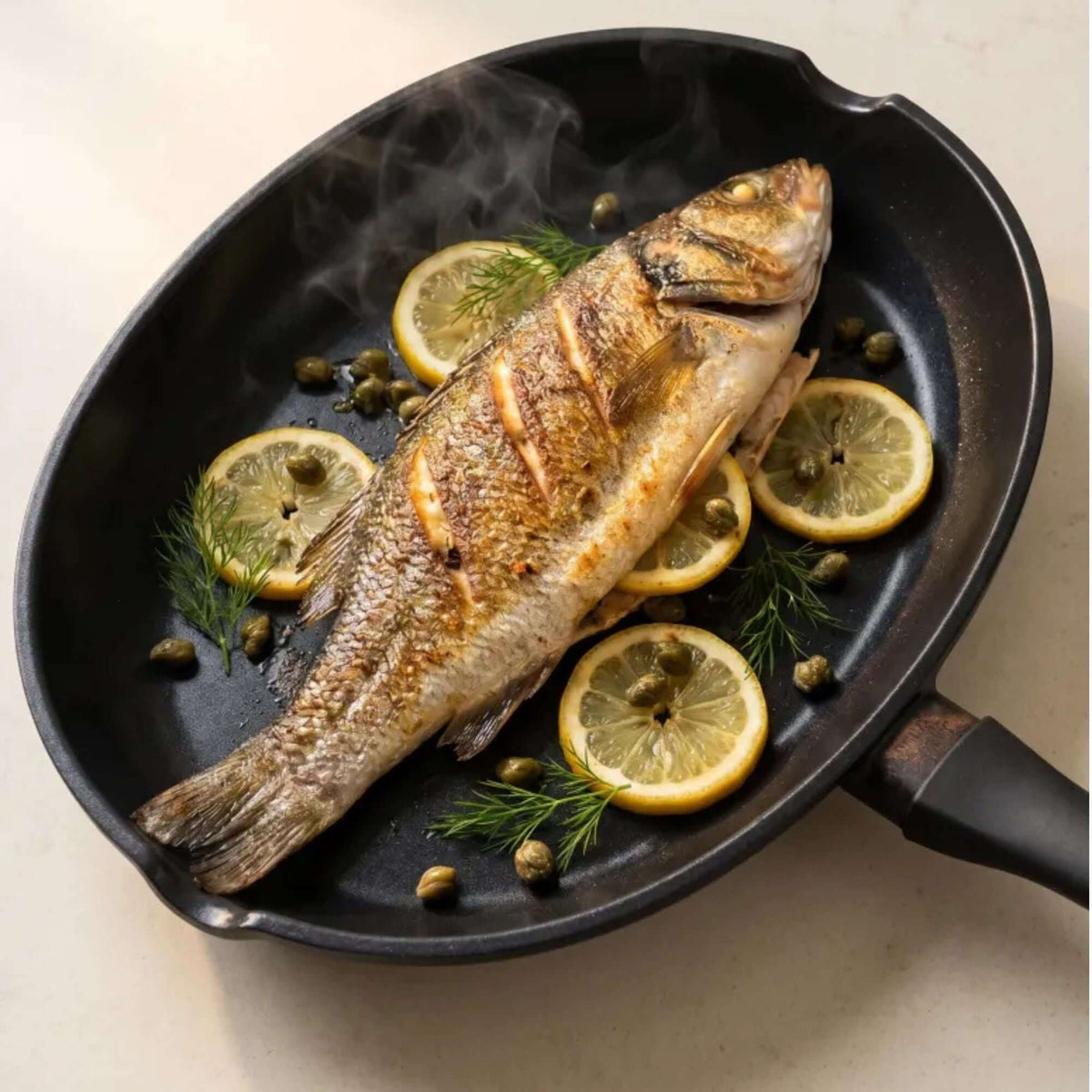 Ceramic Nonstick Whole Fish Pan - Wine Drop Cookery LLC