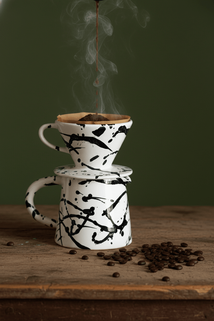 Ceramic Pour Over Coffee Set - Wine Drop Cookery LLC