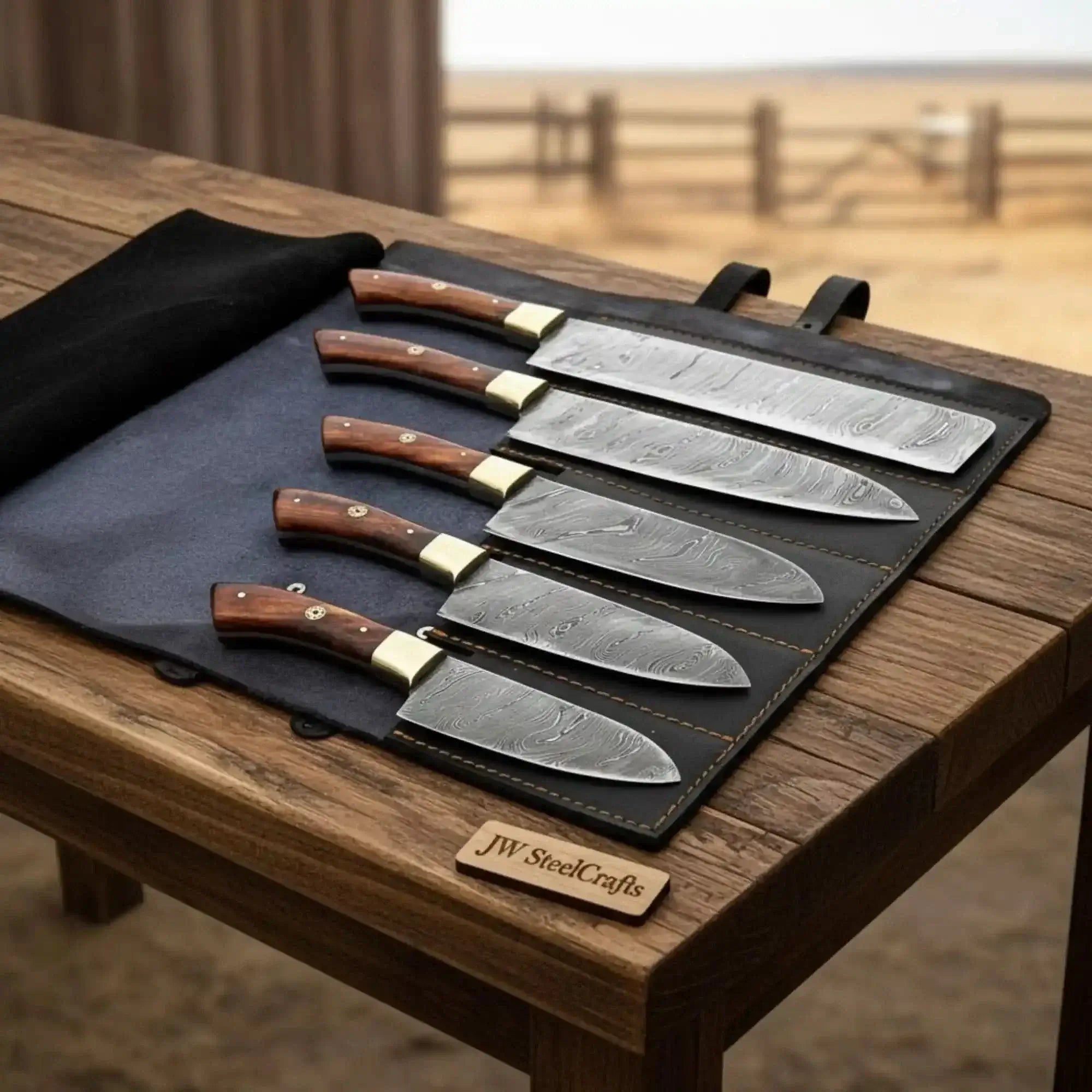 5-Piece Damascus Kitchen Knife Set 