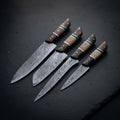 Damascus Knife Set, Rosewood and Resin Handles, 13 Inch - Wine Drop Cookery LLC