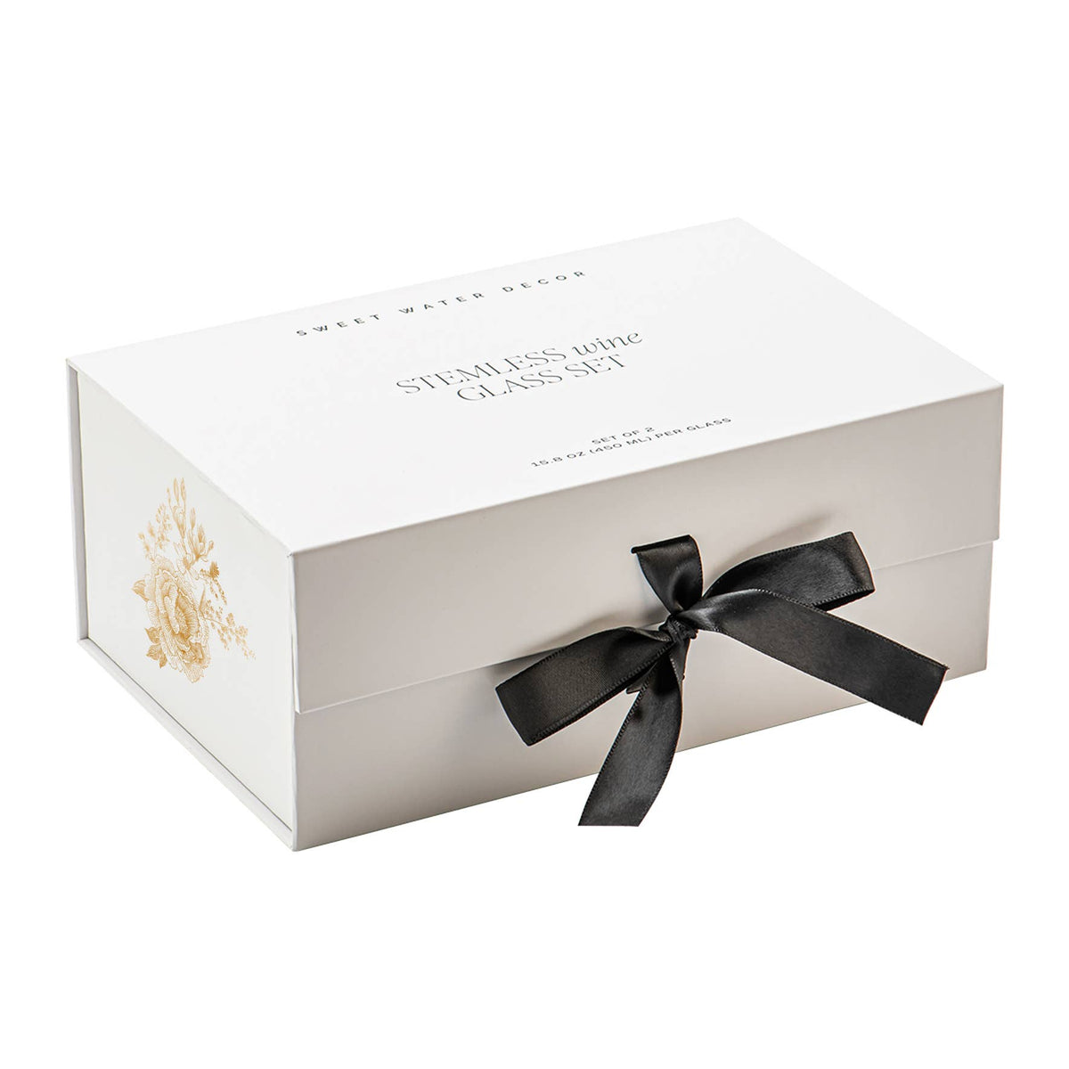 Delft Stemless Wine Glass Box Set - Wine Drop Cookery LLC
