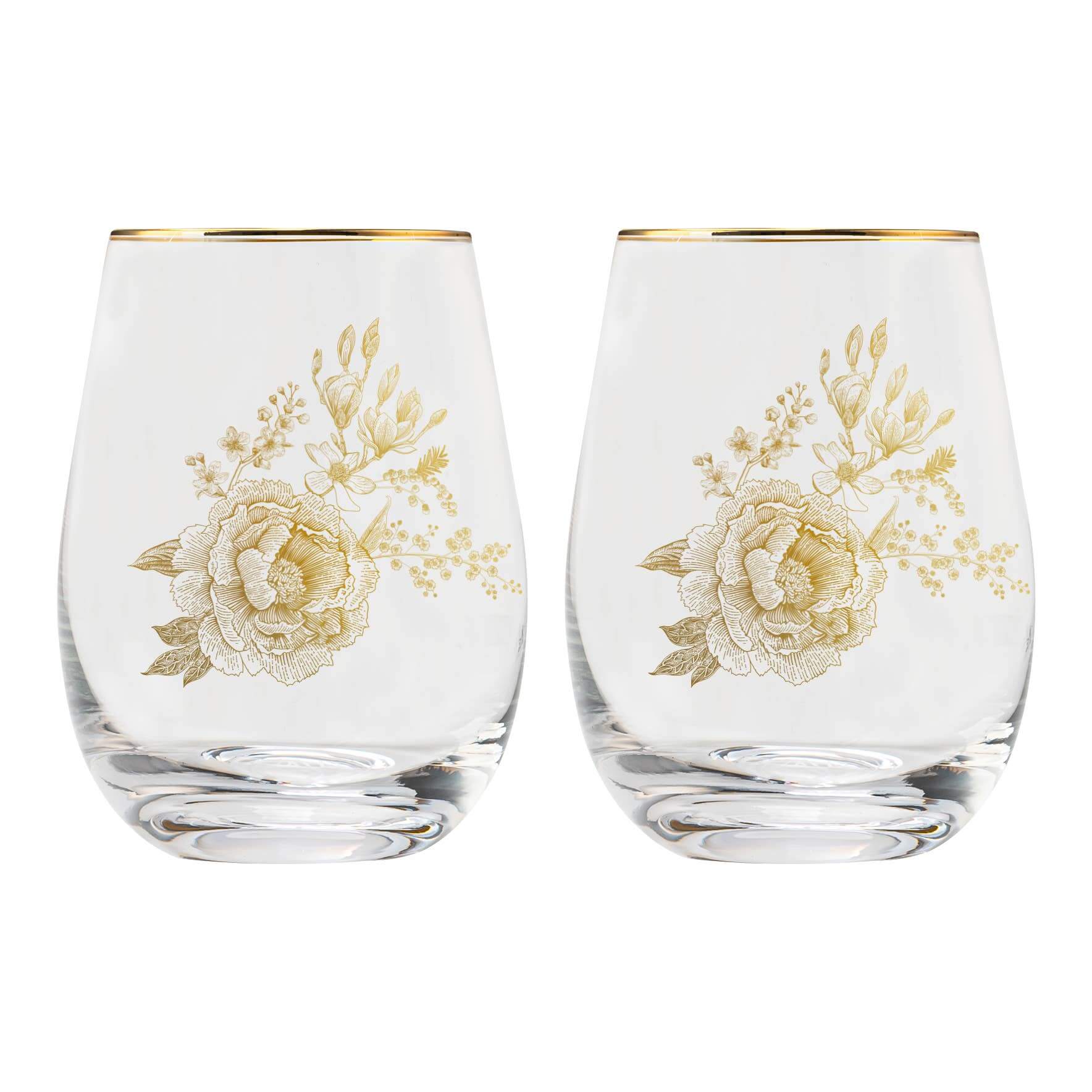 Delft Stemless Wine Glass Box Set - Wine Drop Cookery LLC