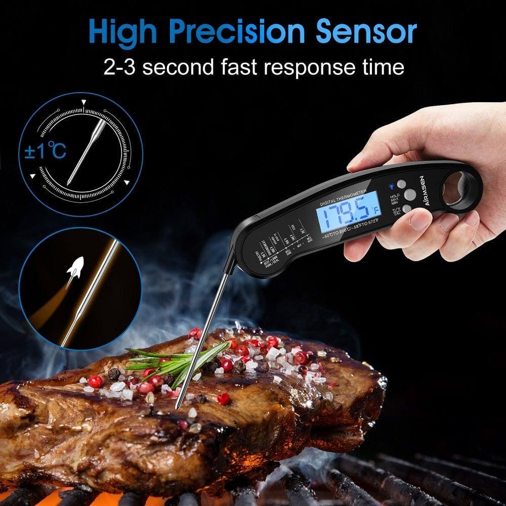 Digital Instant-Read Meat Thermometer Waterproof - Wine Drop Cookery LLC