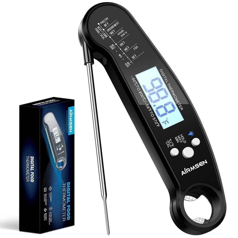 Digital Instant-Read Meat Thermometer Waterproof - Wine Drop Cookery LLC