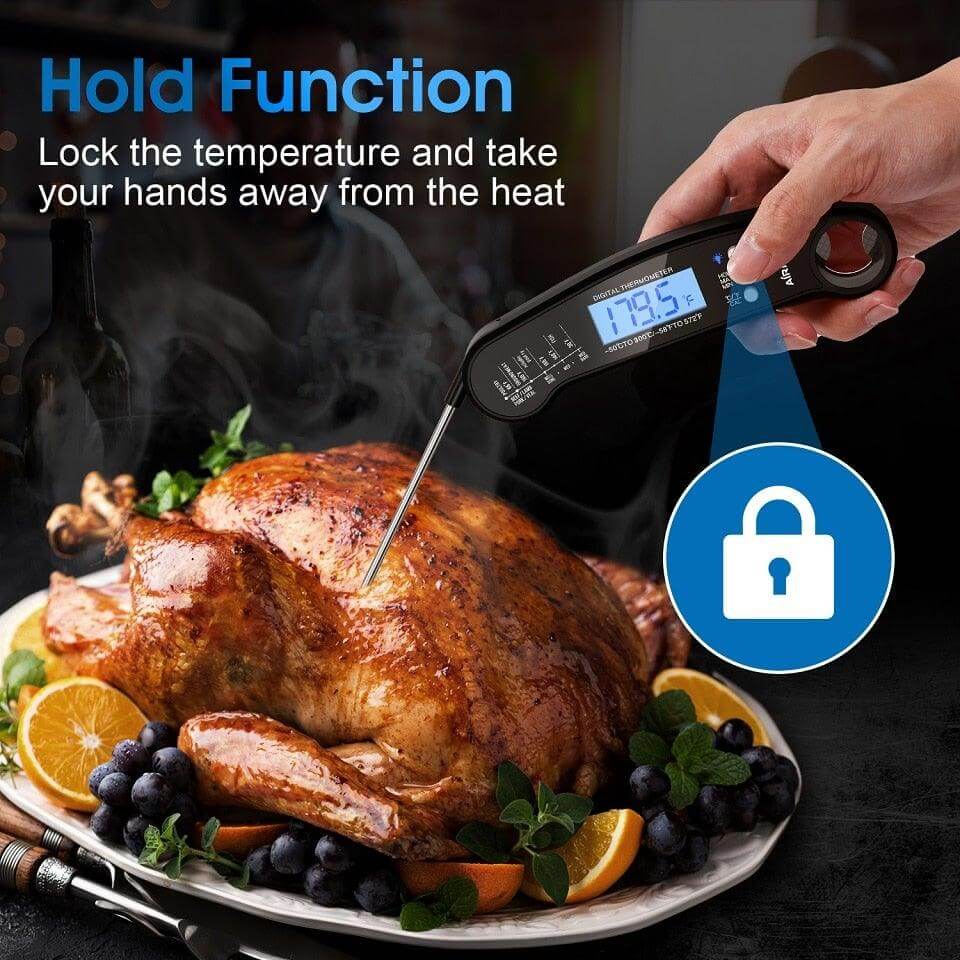 Digital Instant-Read Meat Thermometer Waterproof - Wine Drop Cookery LLC