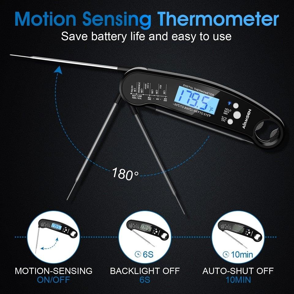 Digital Instant-Read Meat Thermometer Waterproof - Wine Drop Cookery LLC