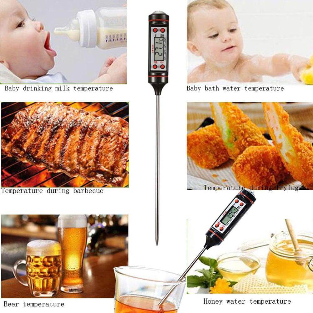 Digital Meat Thermometer with Long Probe - Wine Drop Cookery LLC