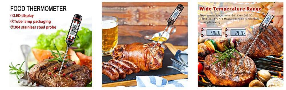 Digital Meat Thermometer with Long Probe - Wine Drop Cookery LLC