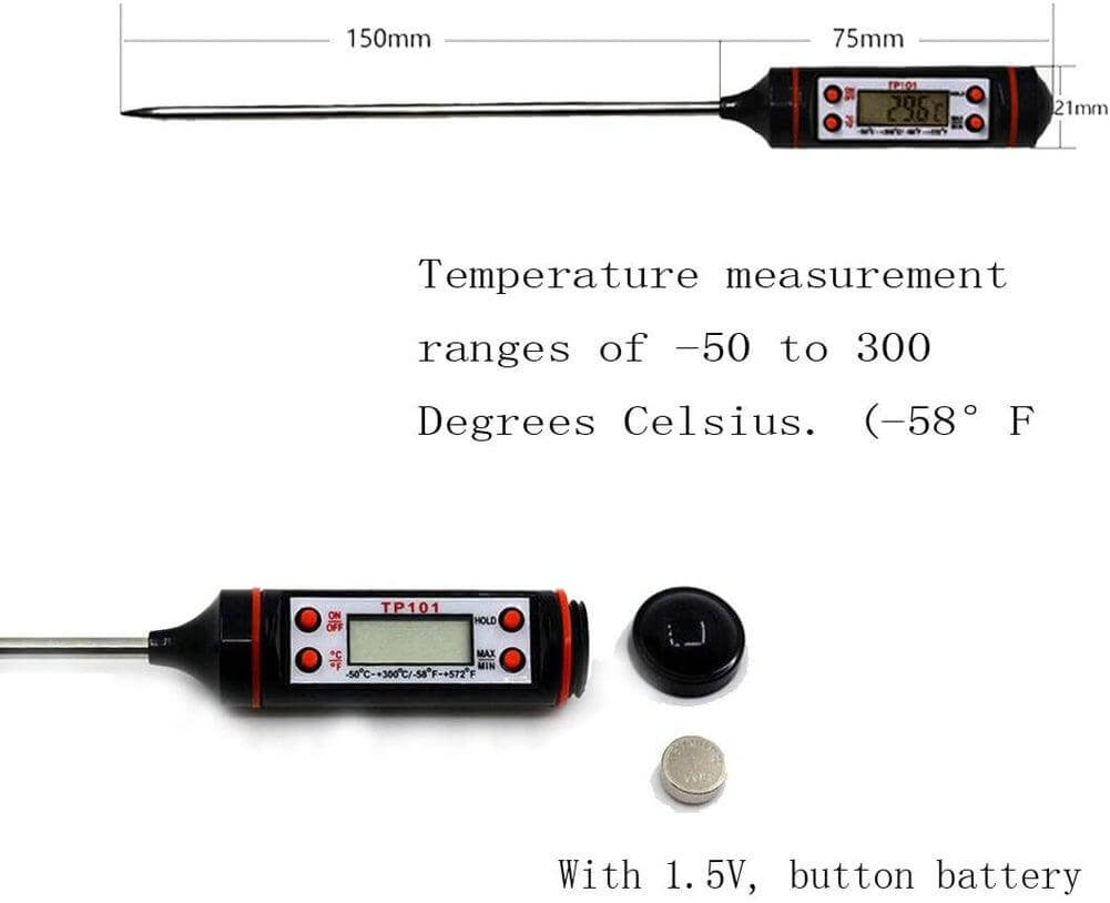 Digital Meat Thermometer with Long Probe - Wine Drop Cookery LLC