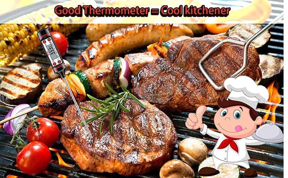 Digital Meat Thermometer with Long Probe - Wine Drop Cookery LLC