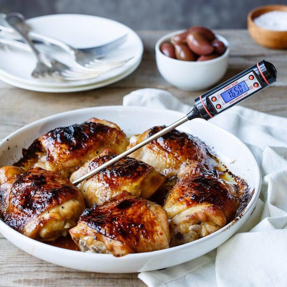 Digital Meat Thermometer with Long Probe - Wine Drop Cookery LLC