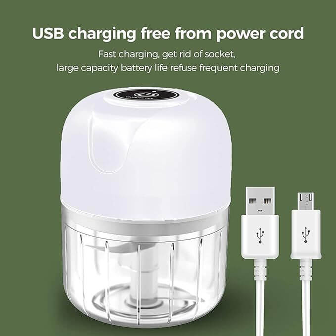 Mini Electric Garlic Chopper, USB Rechargeable