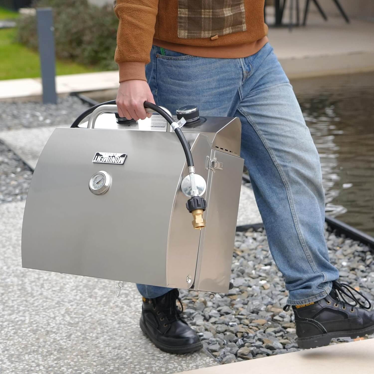 13742 | Stainless Tabletop Propane Gas Grill - Wine Drop Cookery