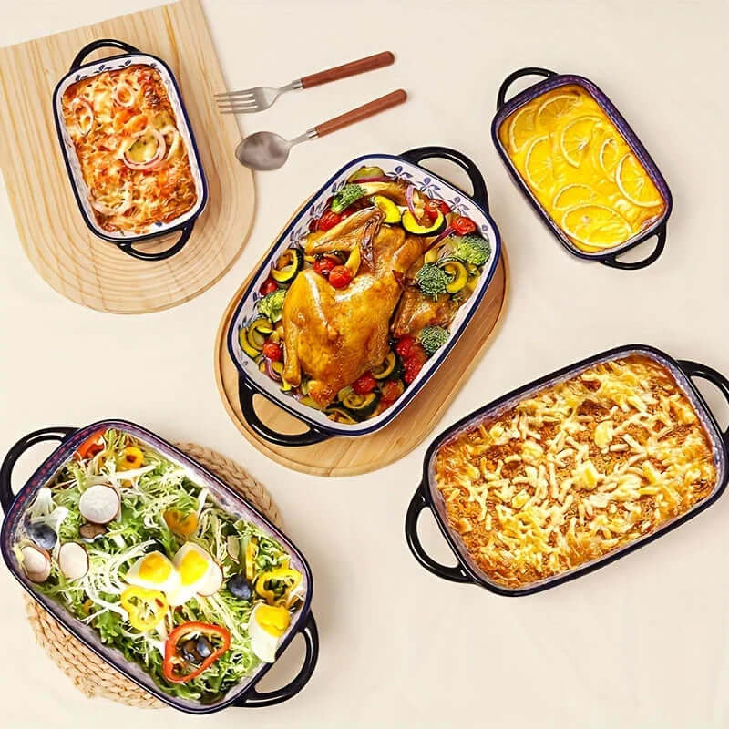 Porcelain Baking Dish Set, 13 Inch, 2 Piece