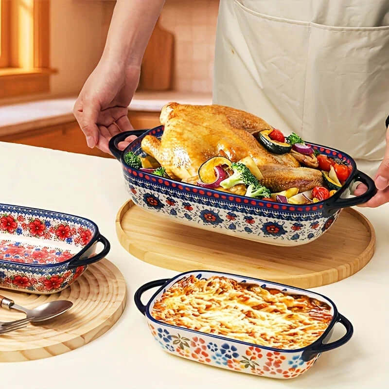 Porcelain Baking Dish Set, 13 Inch, 2 Piece