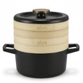 Enameled Cast Iron Dutch Oven with Steamer, 2.5-Qt - Wine Drop Cookery LLC