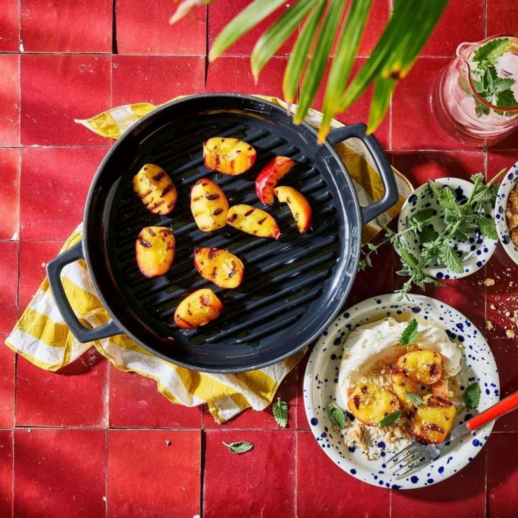 Enameled Cast Iron Grill Pan, 11" - Wine Drop Cookery LLC