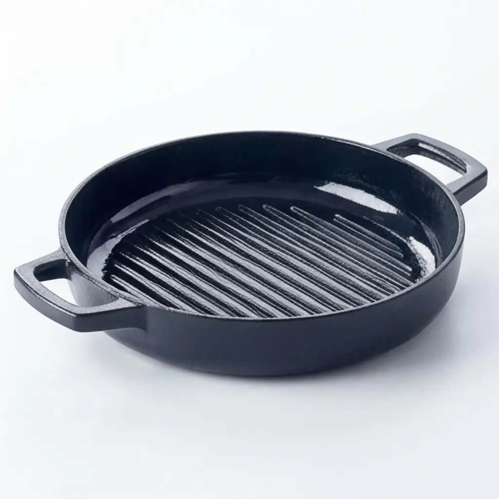 Enameled Cast Iron Grill Pan, 11" - Wine Drop Cookery LLC