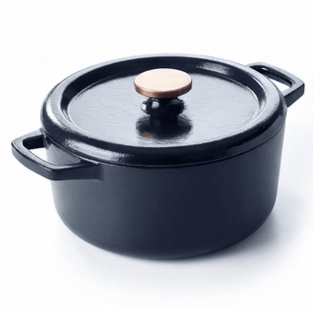 Enameled Cast Iron Round Dutch Oven, 5-Qt - Wine Drop Cookery LLC