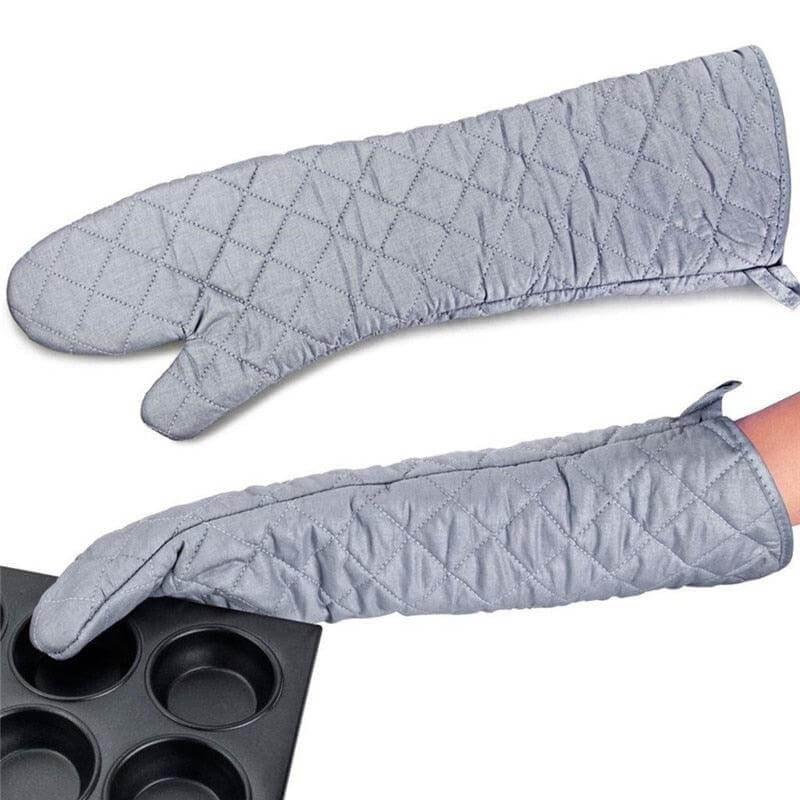 Extra-Long Cotton Oven Gloves 23-Inch - Wine Drop Cookery LLC