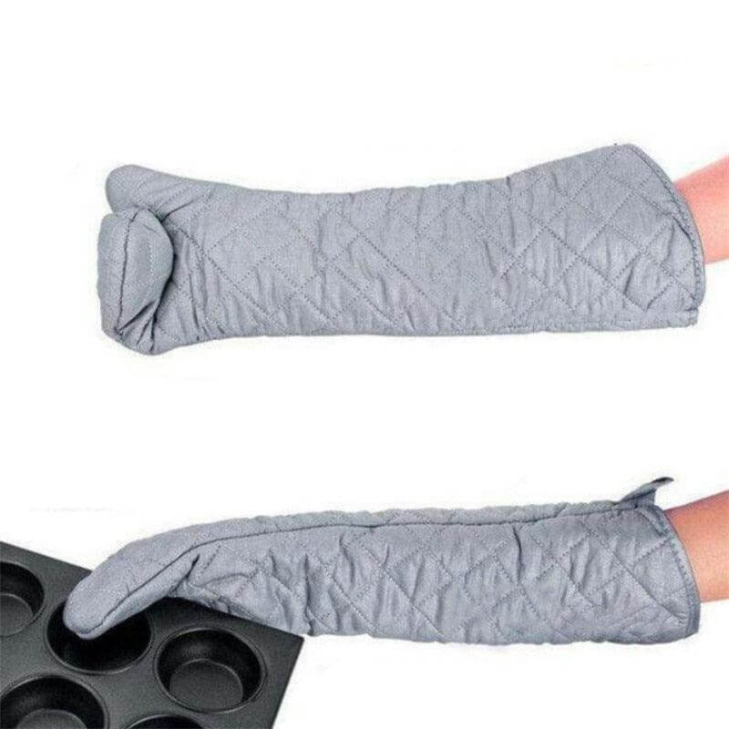 Extra-Long Cotton Oven Gloves 23-Inch - Wine Drop Cookery LLC