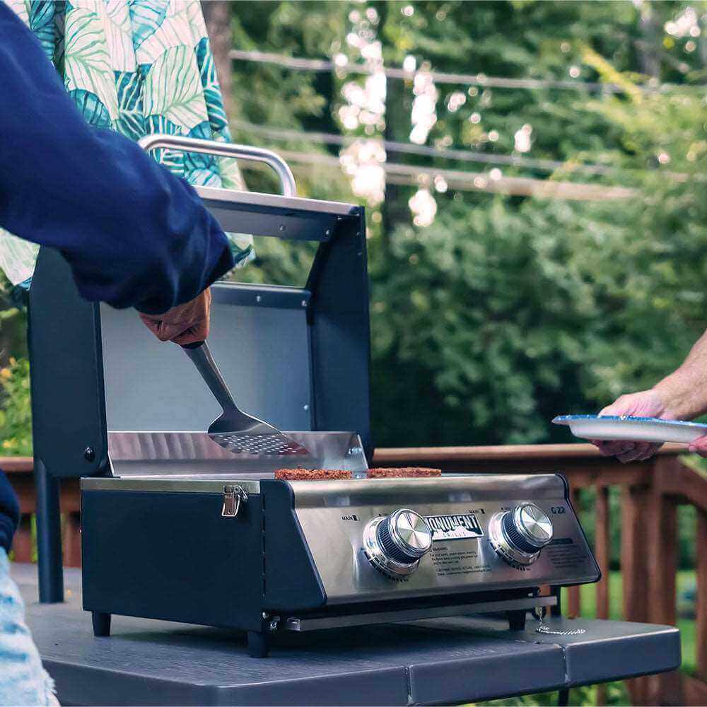 G22 Stainless Tabletop Propane Gas Grill - Wine Drop Cookery LLC