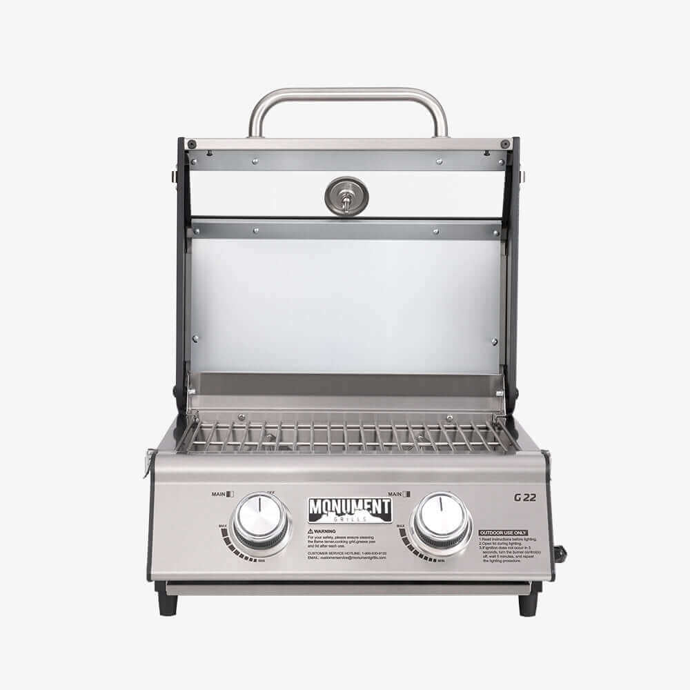 G22 Stainless Tabletop Propane Gas Grill - Wine Drop Cookery LLC