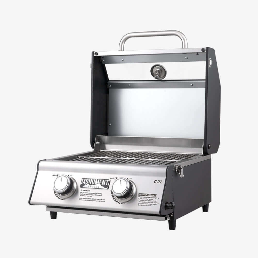G22 Stainless Tabletop Propane Gas Grill - Wine Drop Cookery LLC