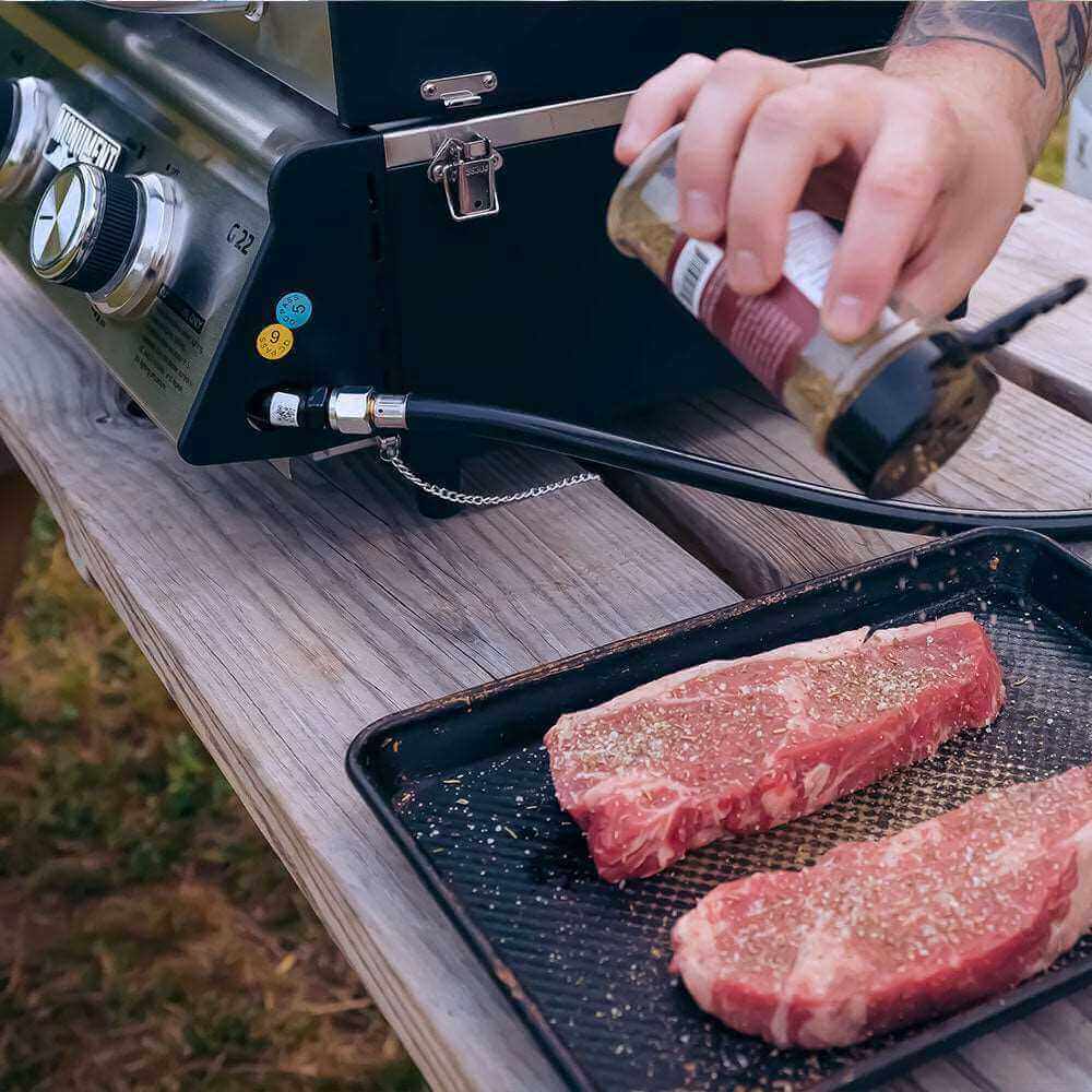 G22 Stainless Tabletop Propane Gas Grill - Wine Drop Cookery LLC