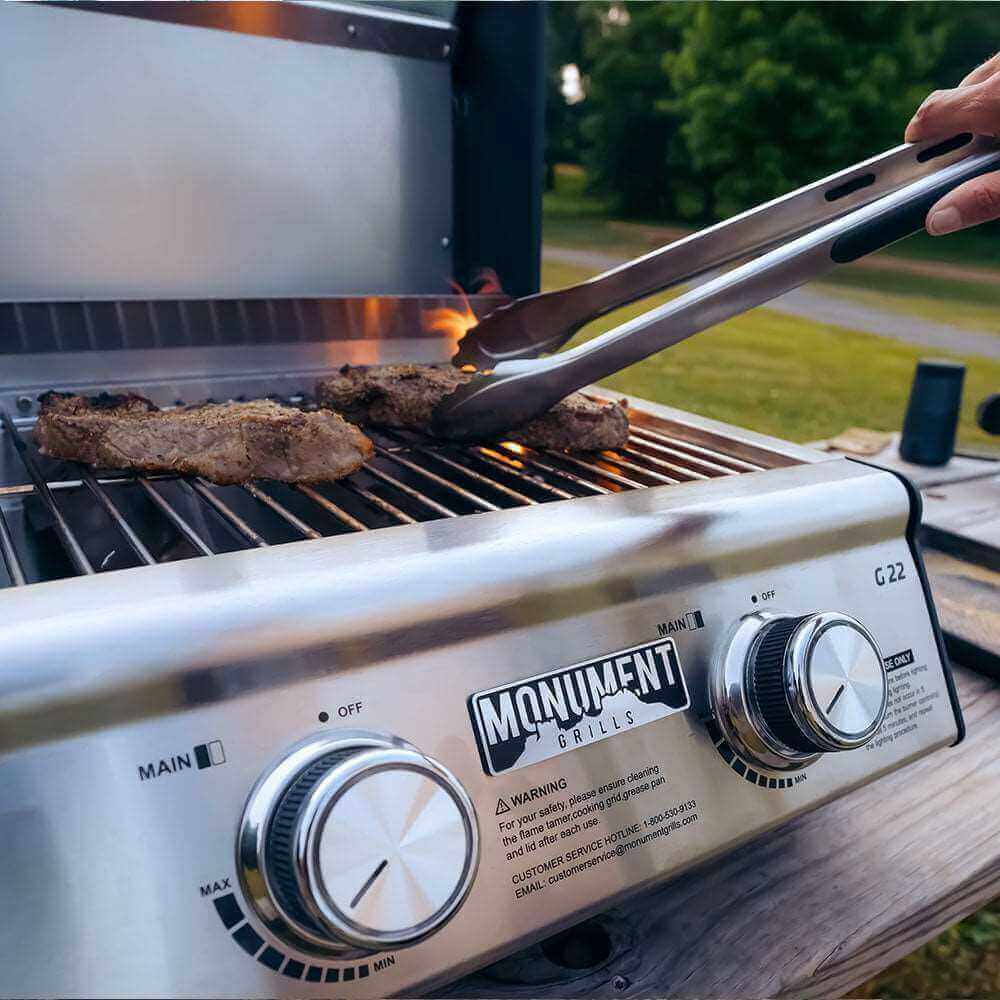 G22 Stainless Tabletop Propane Gas Grill - Wine Drop Cookery LLC