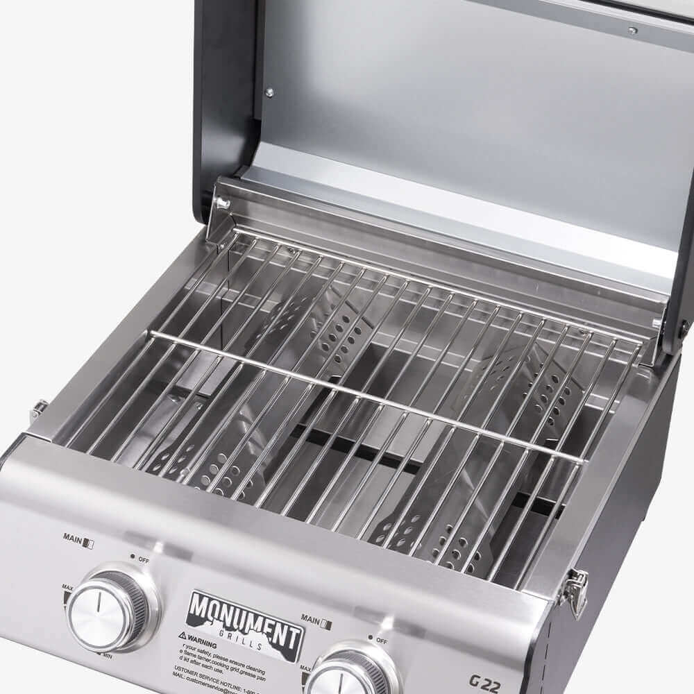 G22 Stainless Tabletop Propane Gas Grill - Wine Drop Cookery LLC