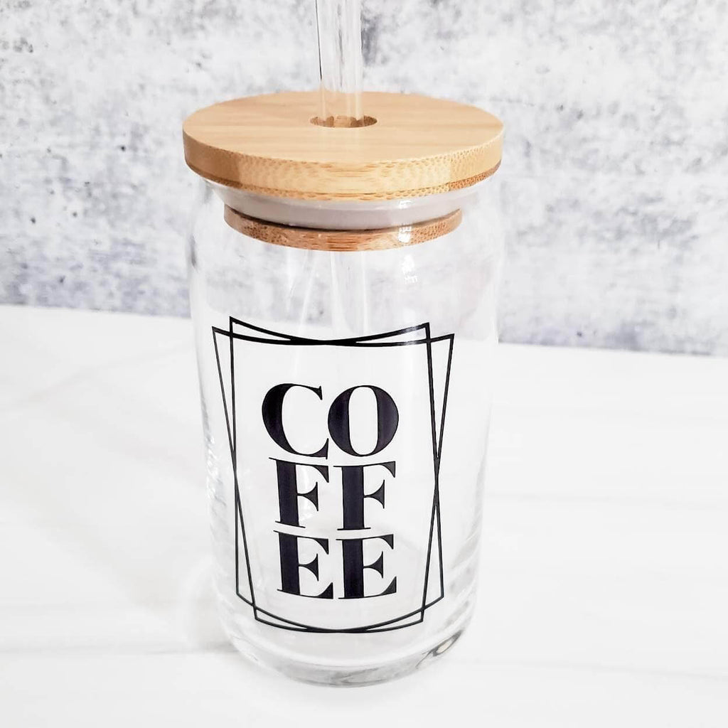 Glass Can Cup for Coffee Lovers - Wine Drop Cookery LLC