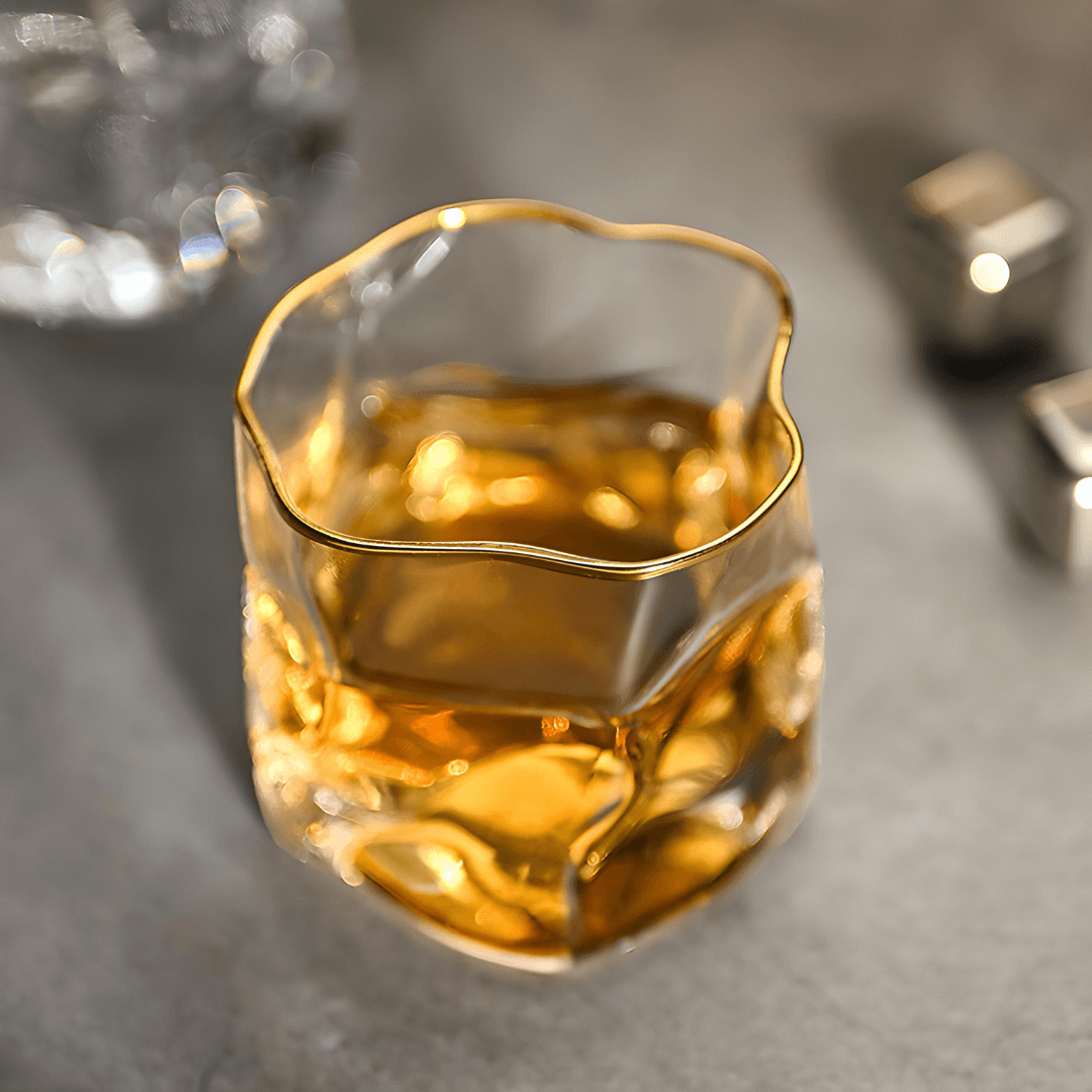 Gold Hoshi Japanese Crystal Whisky Glass - Wine Drop Cookery LLC