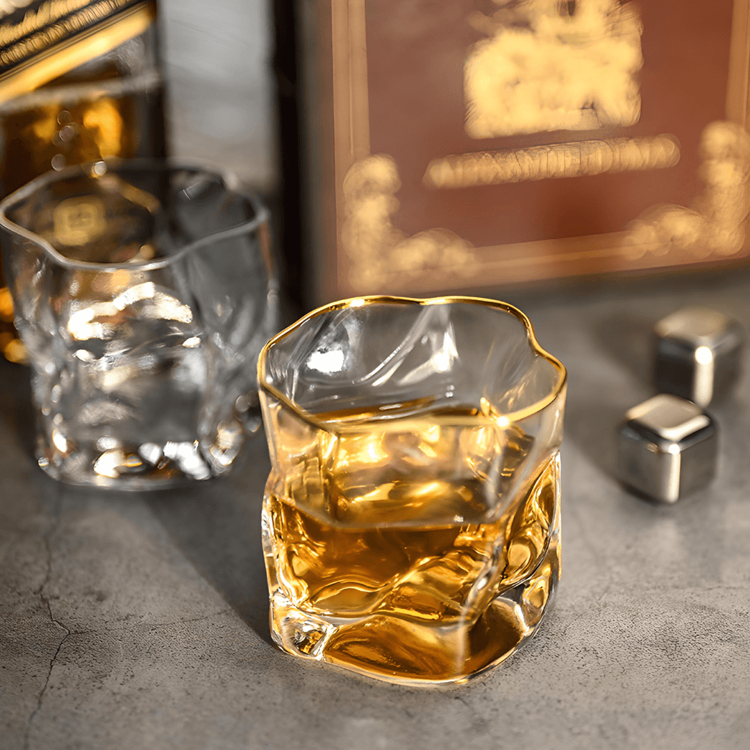 Gold Hoshi Japanese Crystal Whisky Glass - Wine Drop Cookery LLC