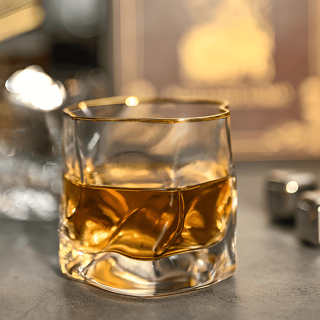 Gold Hoshi Japanese Crystal Whisky Glass - Wine Drop Cookery LLC