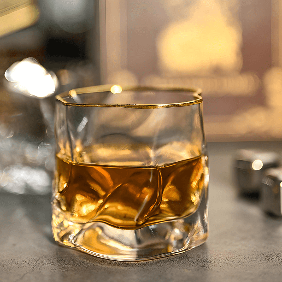 Gold Hoshi Japanese Crystal Whisky Glass - Wine Drop Cookery LLC