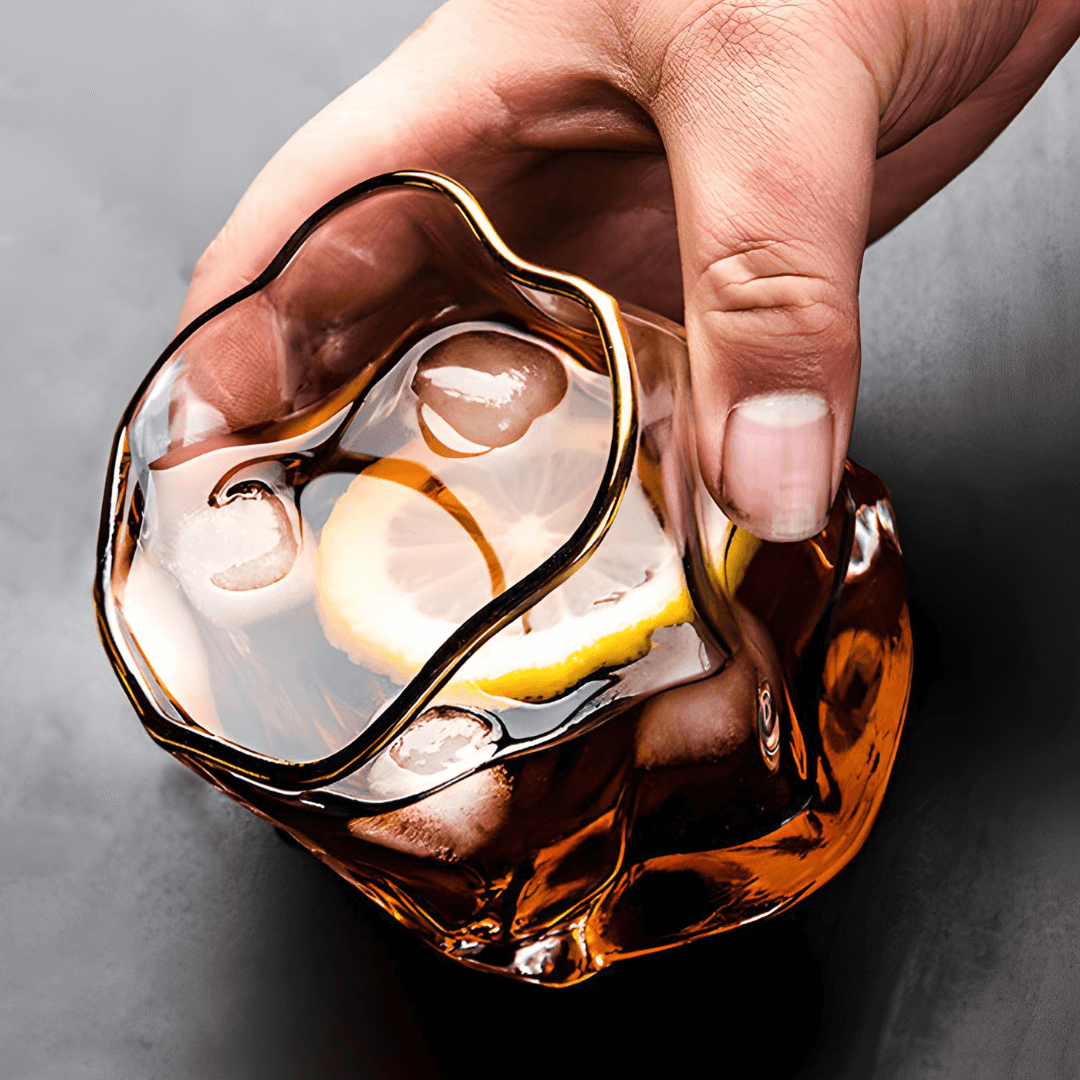 Gold Hoshi Japanese Crystal Whisky Glass - Wine Drop Cookery LLC