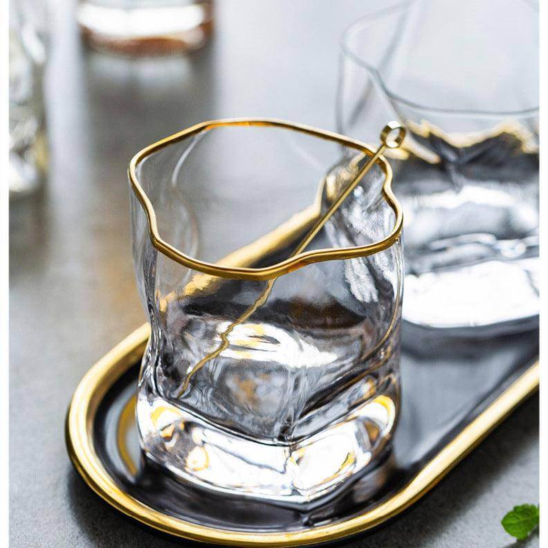 Gold Hoshi Japanese Crystal Whisky Glass - Wine Drop Cookery LLC