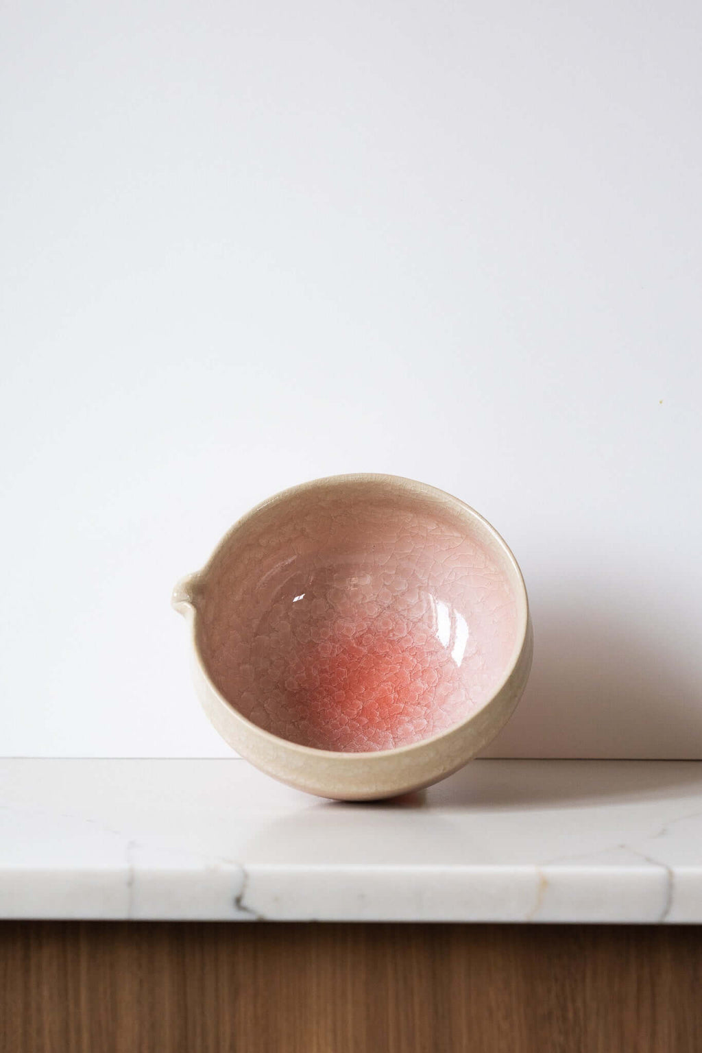 Handmade Ceramic Matcha Bowl with Spout & Matching Cup Set - Wine Drop Cookery LLC