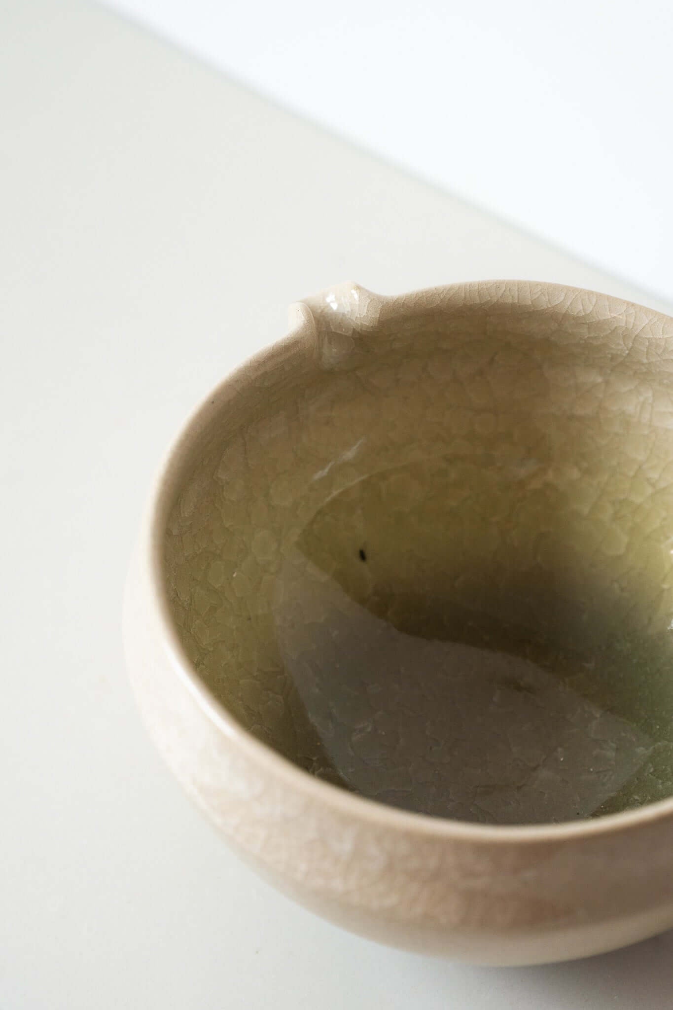Handmade Ceramic Matcha Bowl with Spout & Matching Cup Set - Wine Drop Cookery LLC