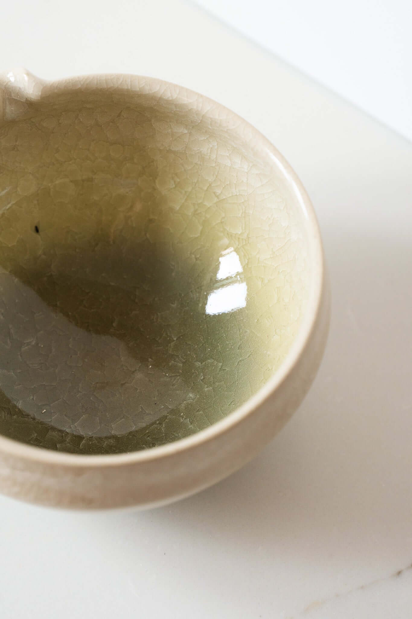 Handmade Ceramic Matcha Bowl with Spout & Matching Cup Set - Wine Drop Cookery LLC